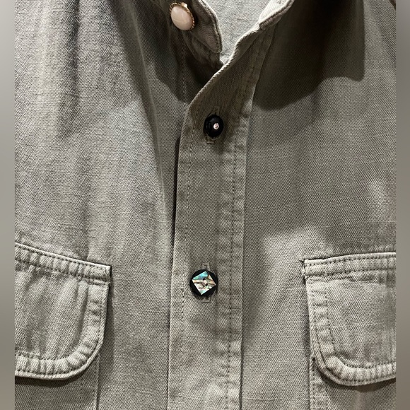 AMO Denim Army Top with Vintage Buttons - Picture 5 of 8